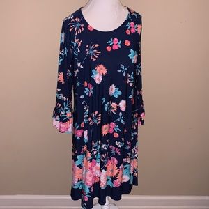 Pink Coconut Boutique Floral Ruffle Sleeve Dress